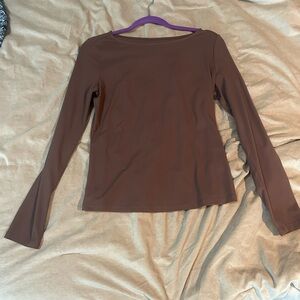 Brown Long Sleeve Women's Top